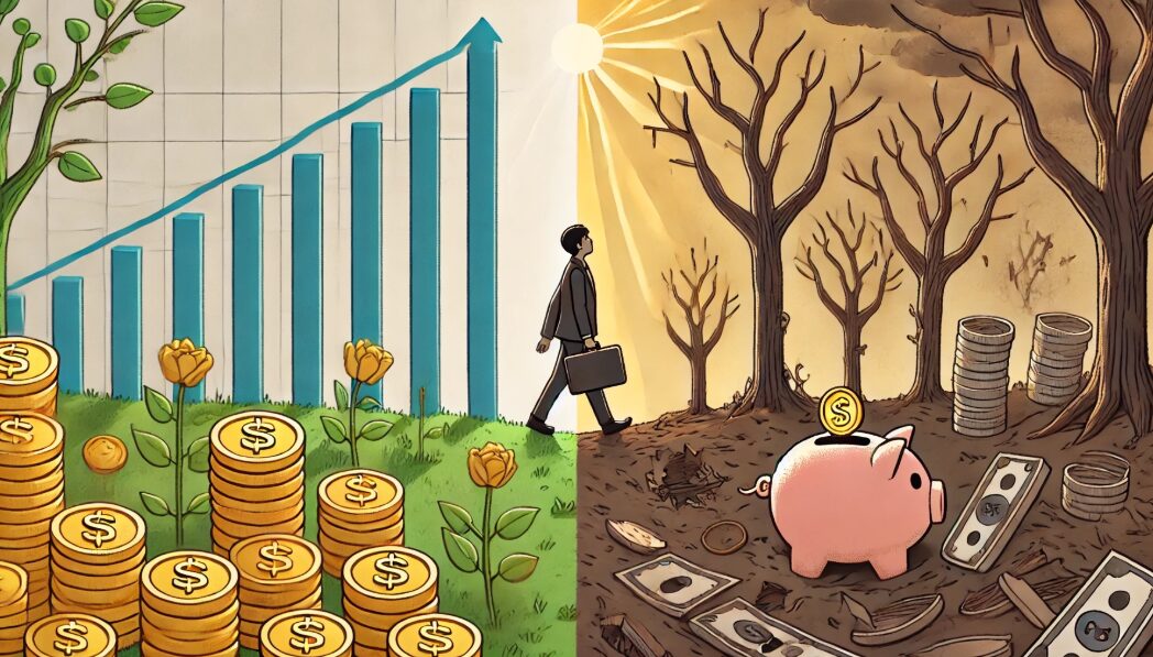 時間と共に広がる投資しない人との格差