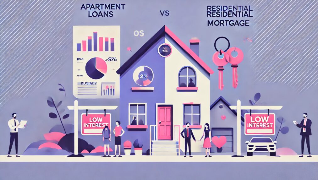 アパートローンと住宅ローンの金利差や特徴の比較