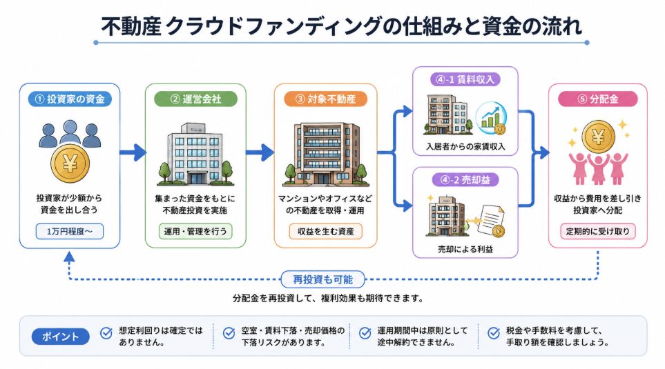 不動産クラウドファンディングの収益の仕組み