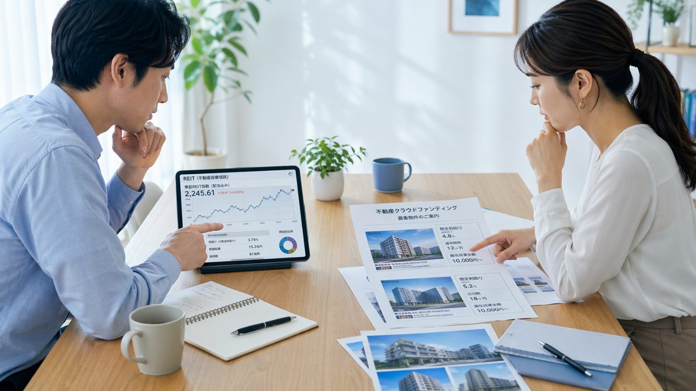 不動産クラウドファンディングとREITの比較表