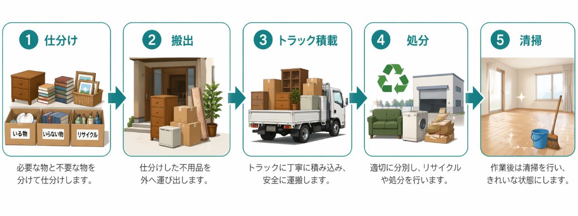 遺品整理を兼ねた片付け費用の内訳と特徴
