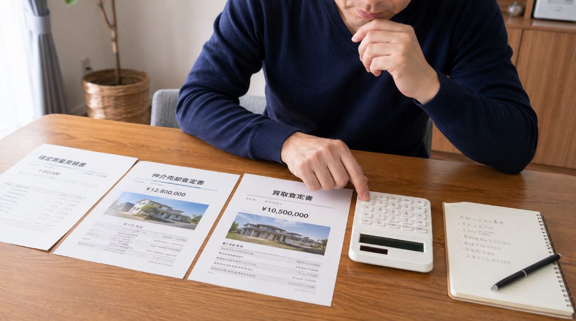 そのまま買取か測量して仲介か