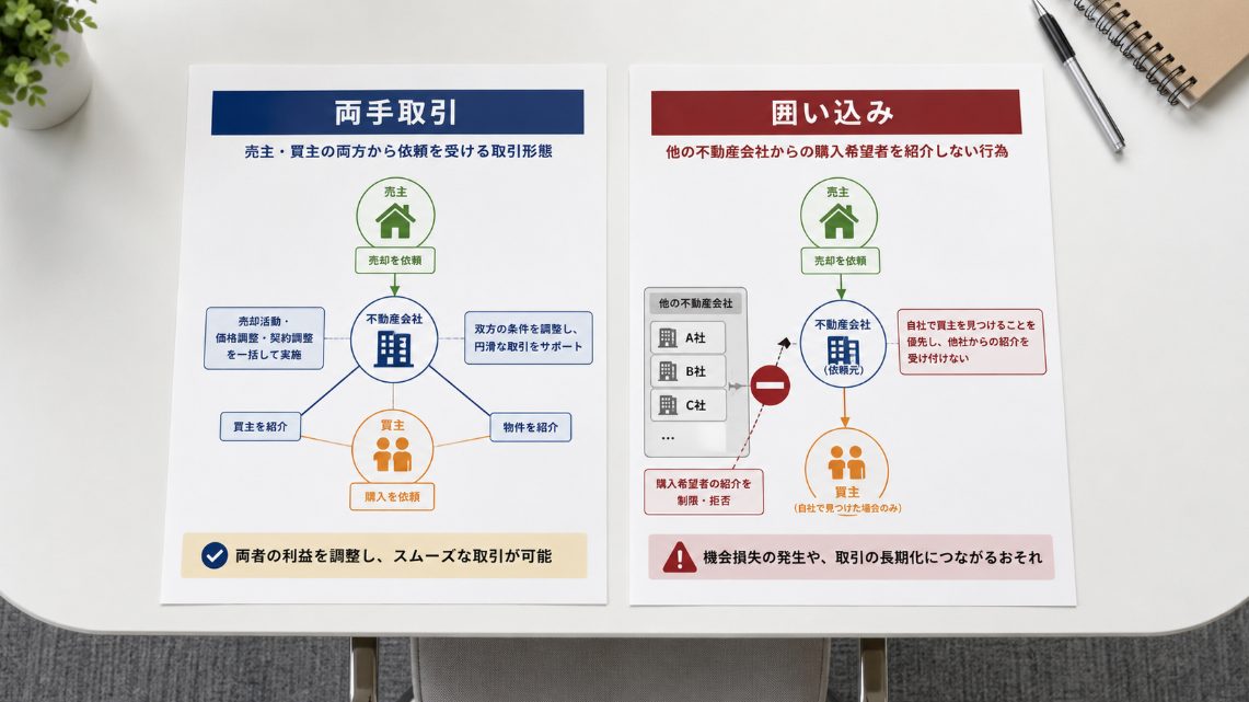両手取引と囲い込みの違いや仕組み