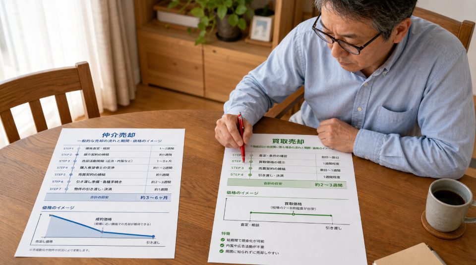 空き家買取と仲介の期間や価格の違い