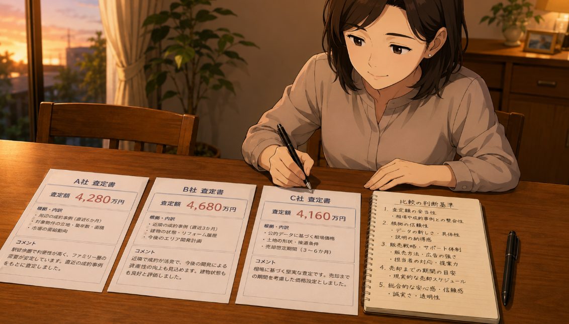 不動産会社が提示する査定書の見方