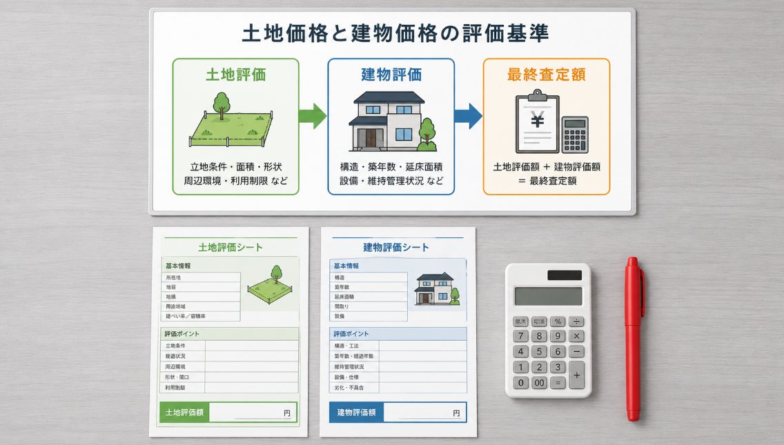 土地価格と建物価格の評価基準