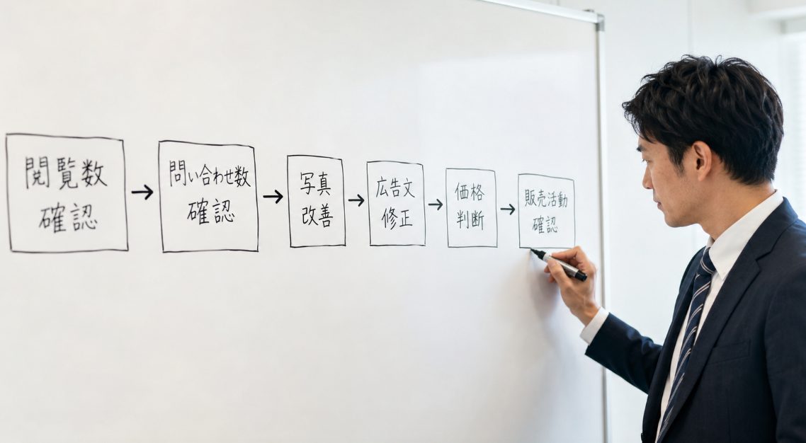 値下げ前に確認すべき問い合わせ数と閲覧数