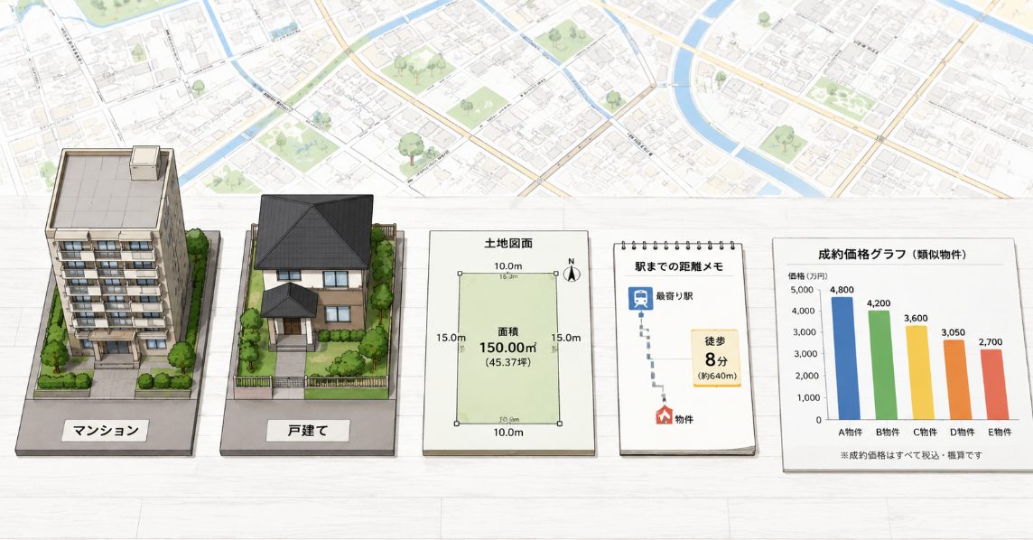 類似物件の成約事例に基づく相場把握