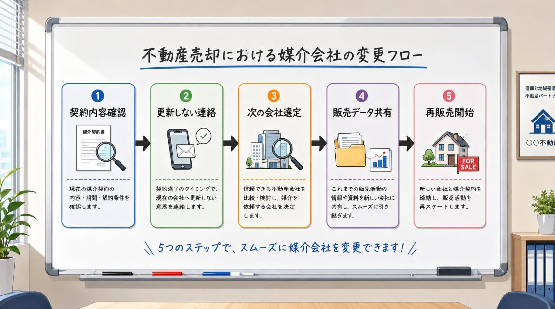 不動産売却で仲介業者を変更する手順と引き継ぎの注意点