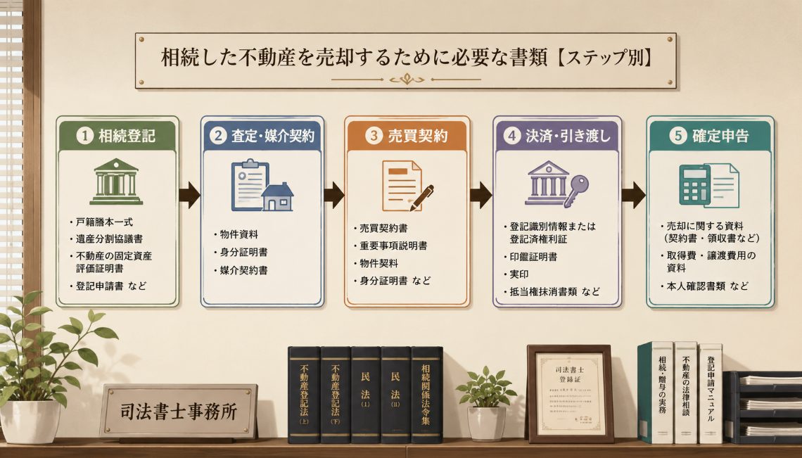 相続不動産売却の必要書類を段階別に整理