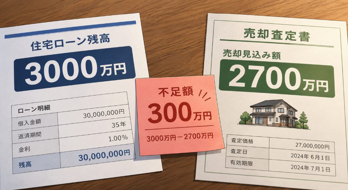 オーバーローンとは売却額よりローン残高が多い状態