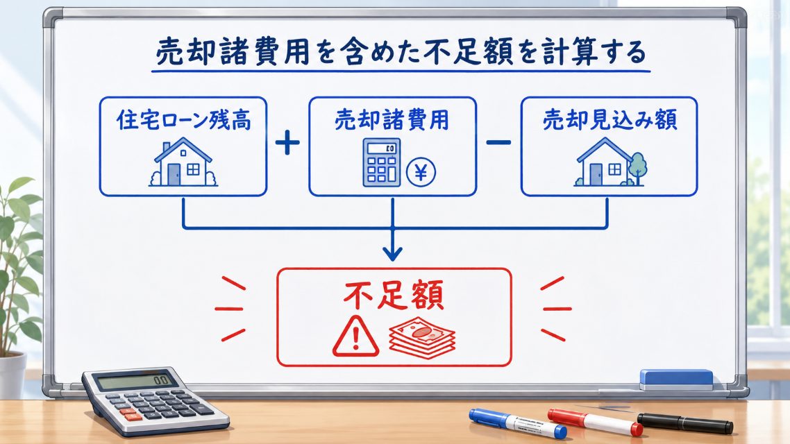 売却諸費用を含めた不足額を計算する