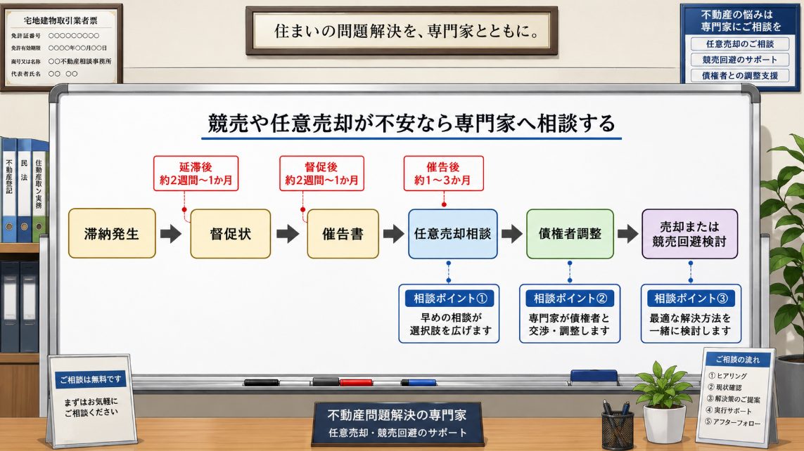 競売や任意売却が不安なら専門家へ相談する
