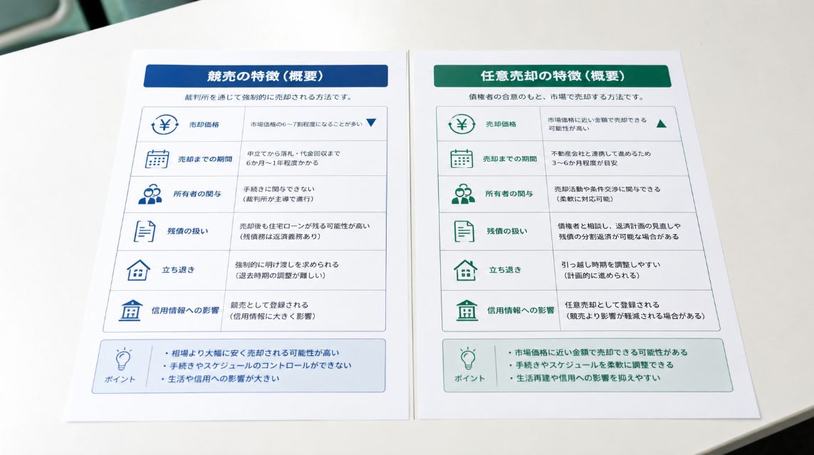 競売と任意売却の違いは概要だけ確認