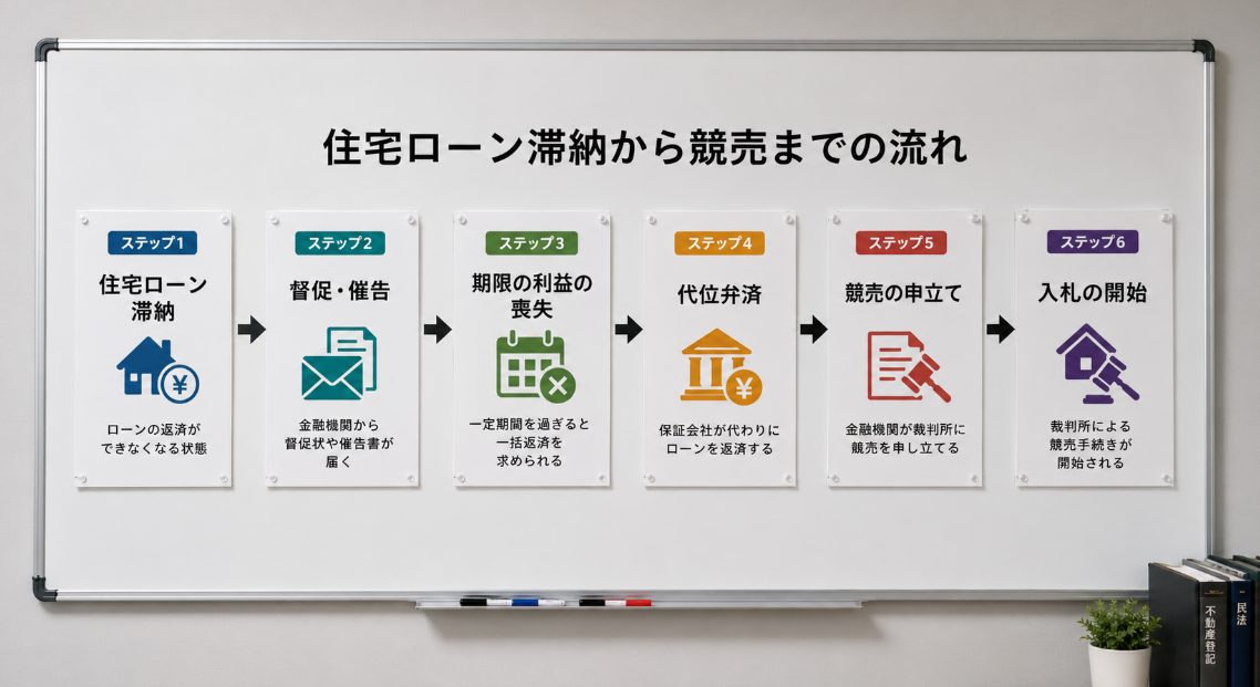住宅ローン滞納から競売までの流れ