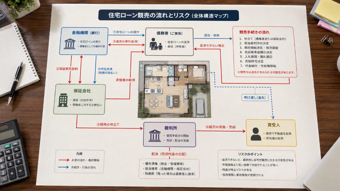 住宅ローン競売の流れとリスク