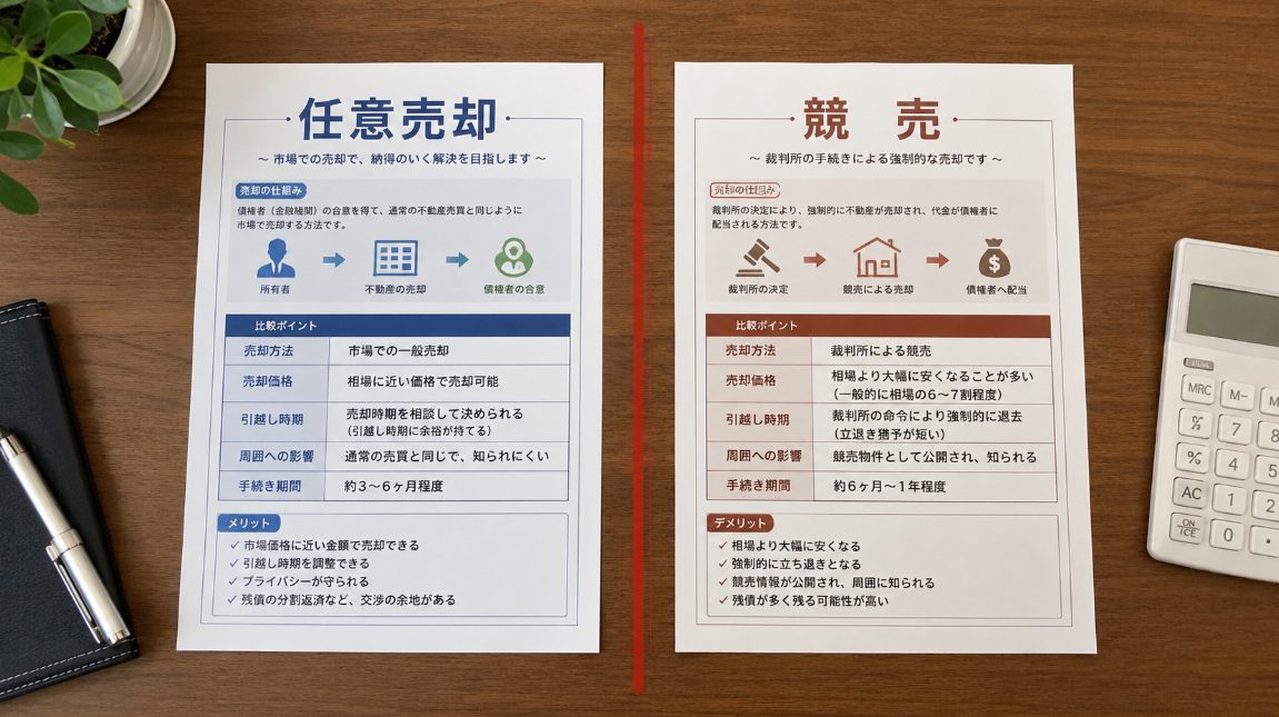 任意売却と競売の違いを比較