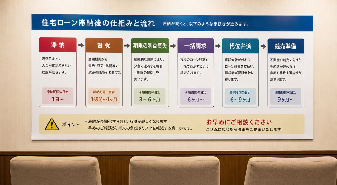 滞納3〜6ヶ月で期限の利益喪失や一括請求