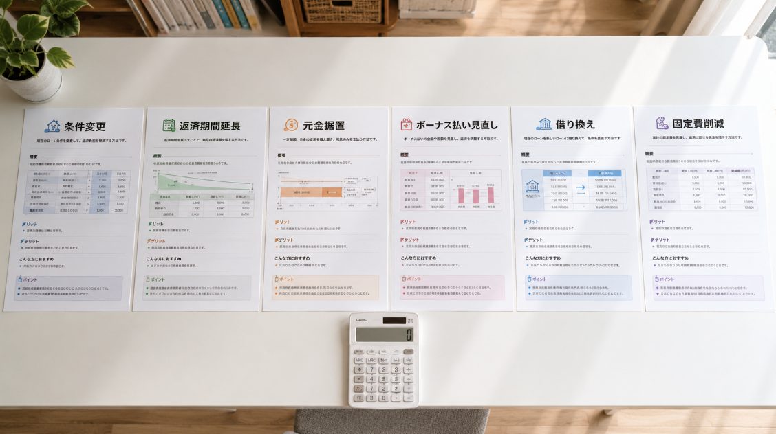返済額を減らす方法の比較表