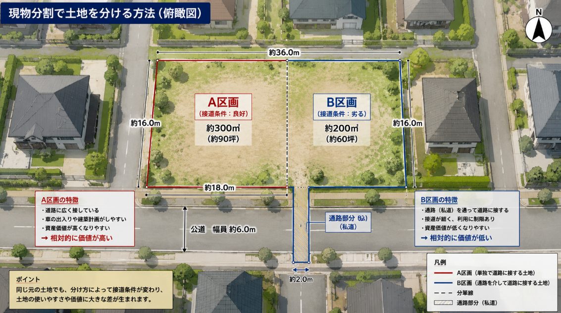 現物分割で土地を分ける方法