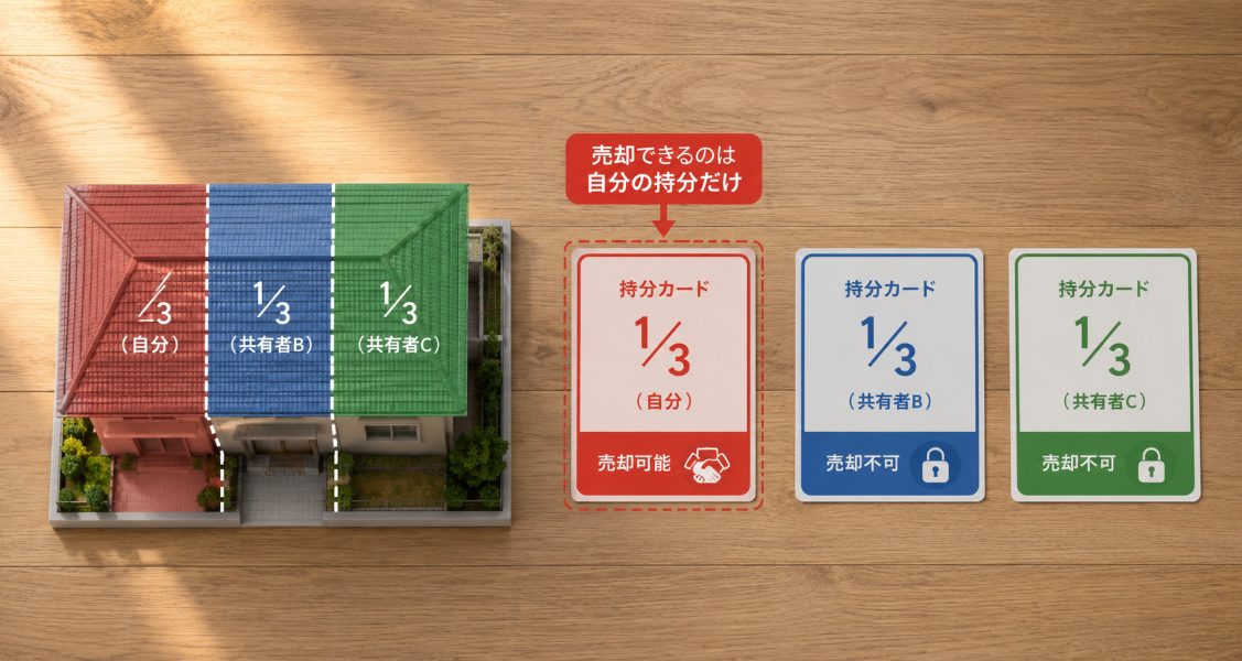 自分の共有持分だけなら同意なしで売却できる