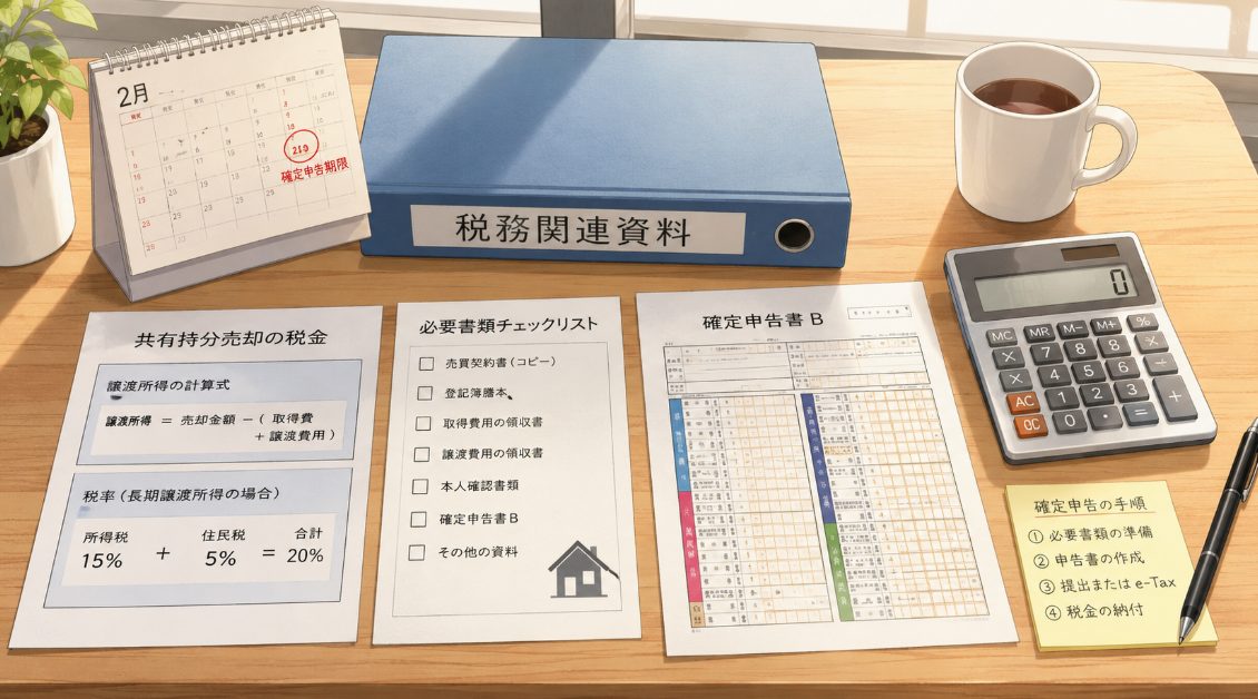 共有持分売却の税金と確定申告の概要