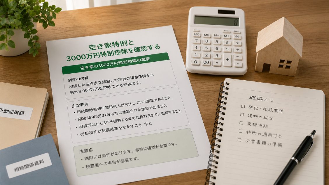空き家特例と3000万円特別控除を確認する