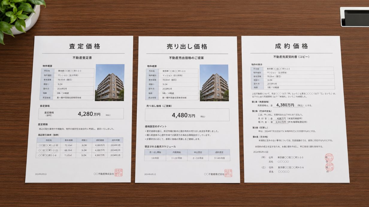 査定価格と売り出し価格の違いをまず整理する