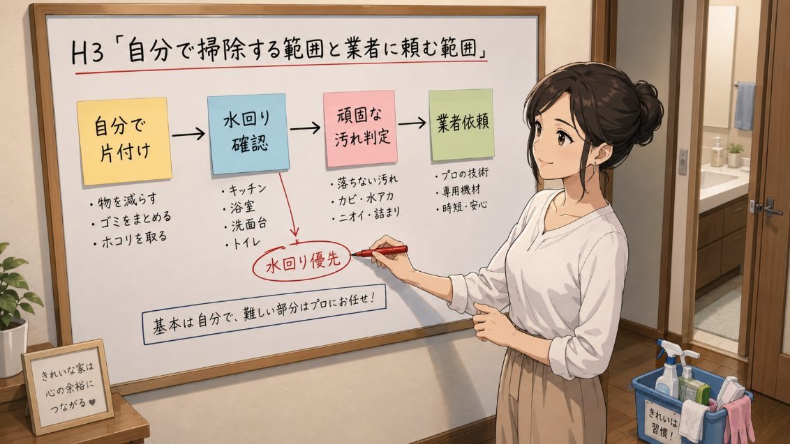 自分で掃除する範囲と業者に頼む範囲