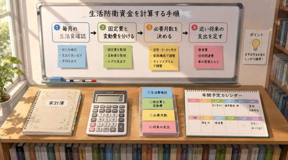生活防衛資金を計算する手順