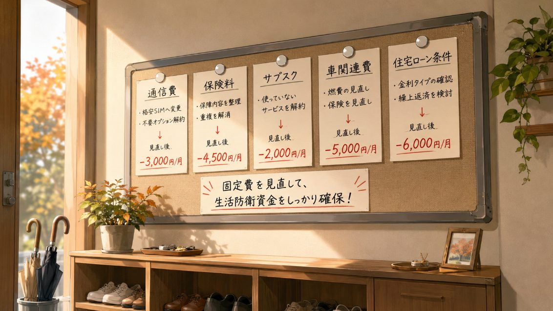 固定費を見直して生活防衛資金を作る