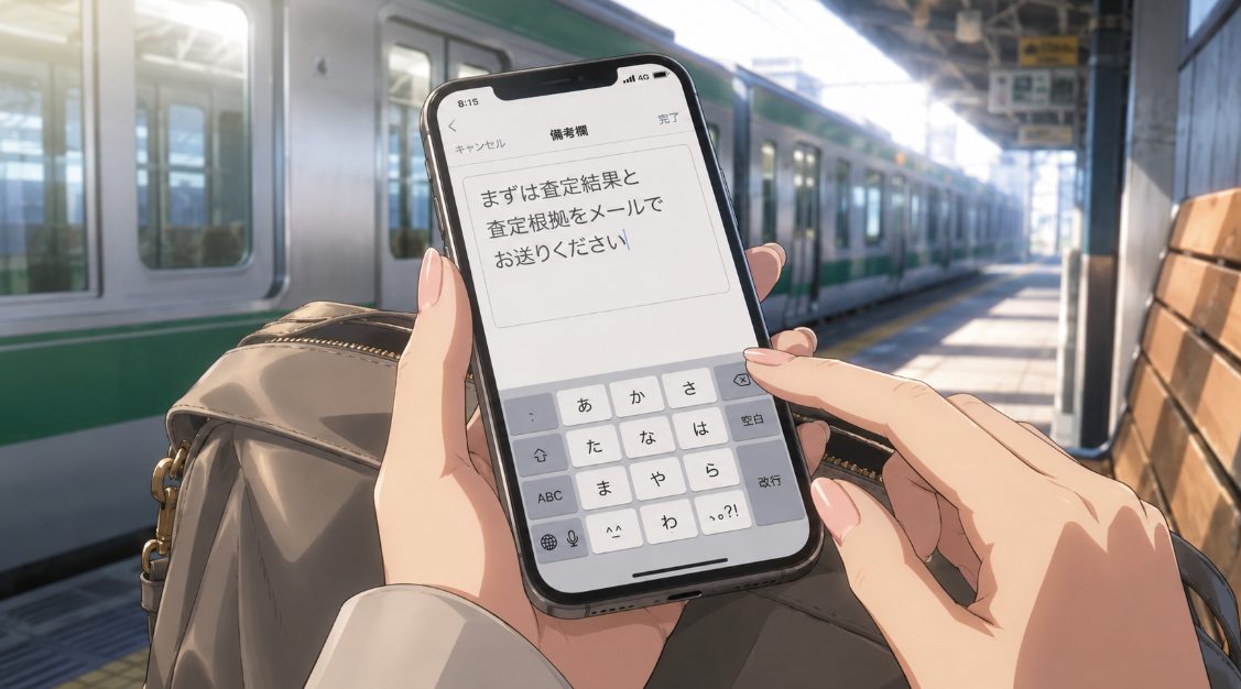 備考欄に書くメール希望のテンプレート