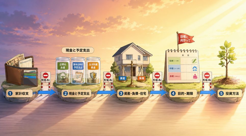 家計・住宅・目的・投資の順番で確認する