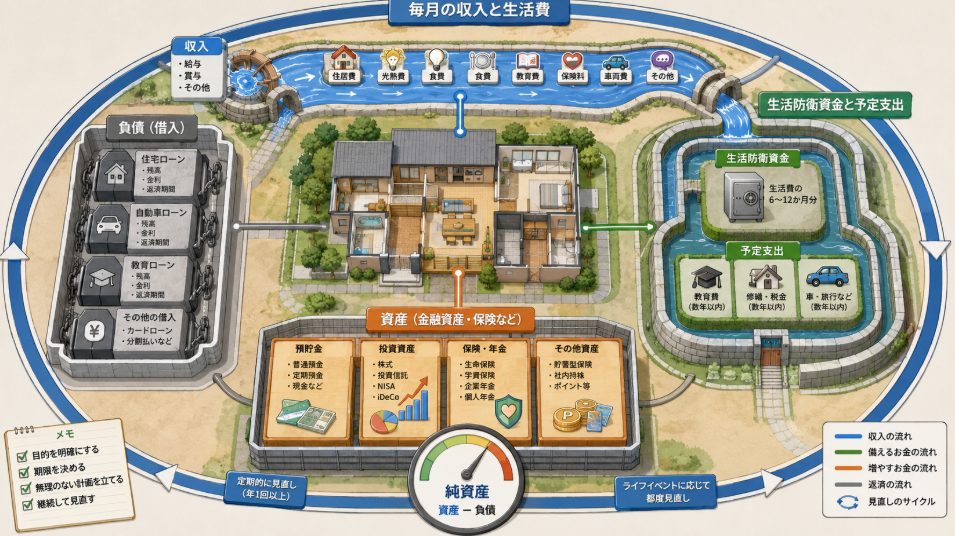 家計・住宅・目的・投資の順番で確認する